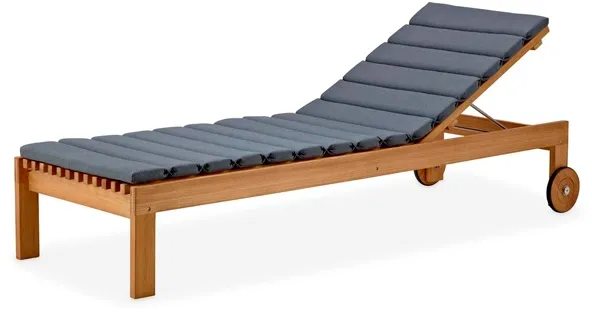 Cane-Line Amaze solseng med hynde - teak med hynde i grå